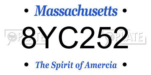 8YC252 Massachusetts License Plate