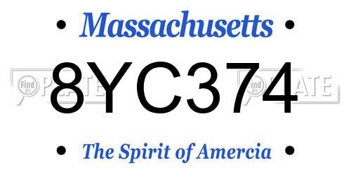 8YC374 Massachusetts License Plate