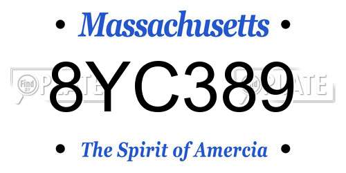 8YC389 Massachusetts License Plate