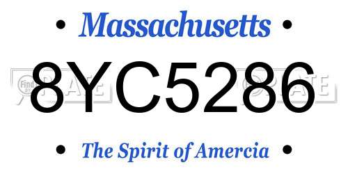 8YC5286 Massachusetts License Plate