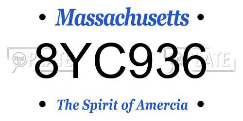 8YC936 Massachusetts License Plate