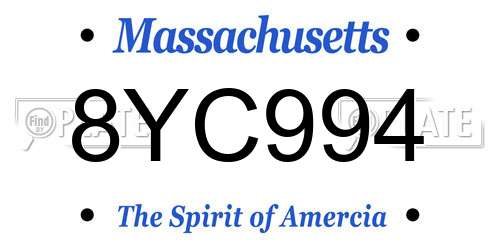 8YC994 Massachusetts License Plate