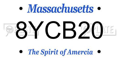 8YCB20 Massachusetts License Plate