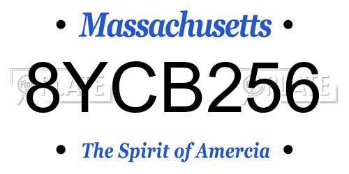 8YCB256 Massachusetts License Plate