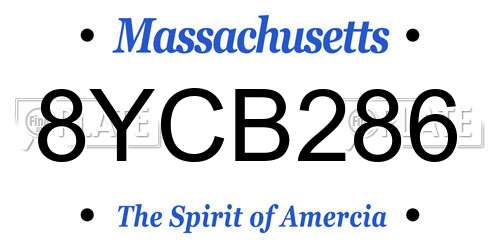 8YCB286 Massachusetts License Plate