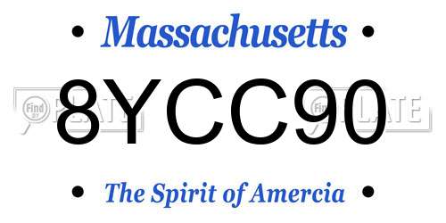 8YCC90 Massachusetts License Plate