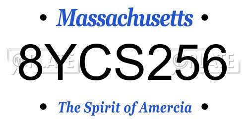 8YCS256 Massachusetts License Plate