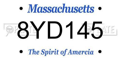 8YD145 Massachusetts License Plate