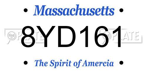 8YD161 Massachusetts License Plate