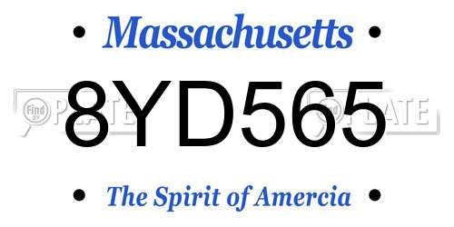 8YD565 Massachusetts License Plate