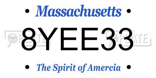8YEE33 Massachusetts License Plate