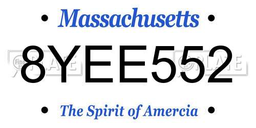 8YEE552 Massachusetts License Plate