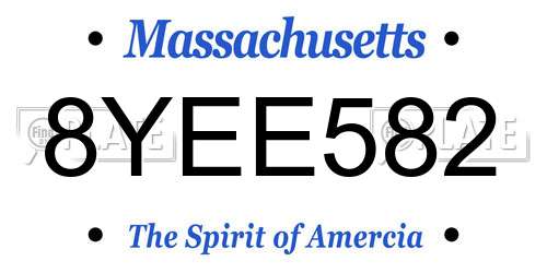 8YEE582 Massachusetts License Plate