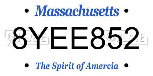 8YEE852 Massachusetts License Plate