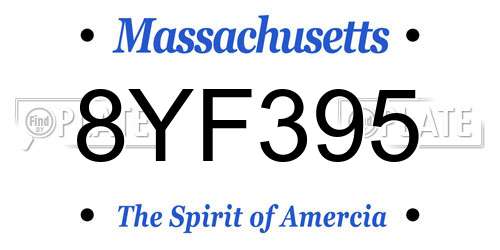 8YF395 Massachusetts License Plate