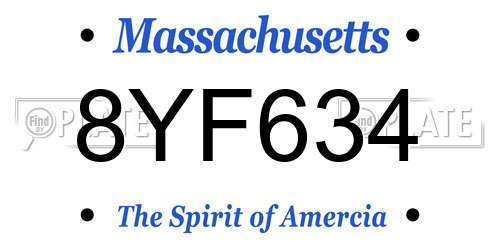 8YF634 Massachusetts License Plate