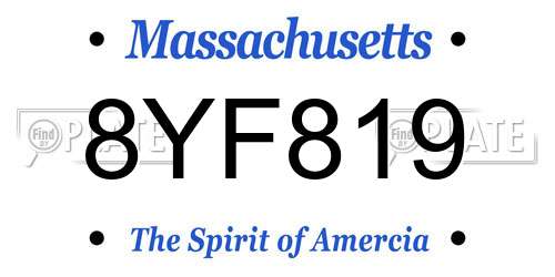 8YF819 Massachusetts License Plate