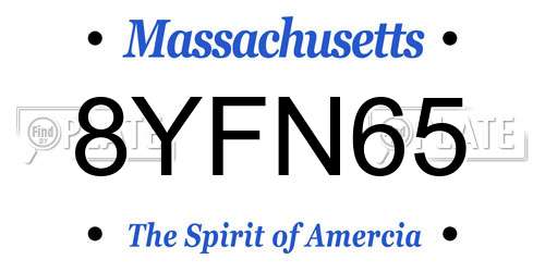 8YFN65 Massachusetts License Plate