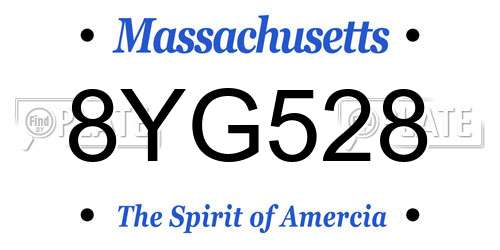 8YG528 Massachusetts License Plate