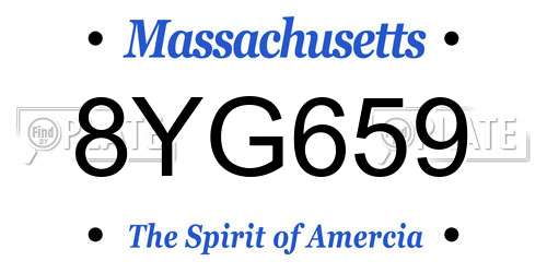 8YG659 Massachusetts License Plate