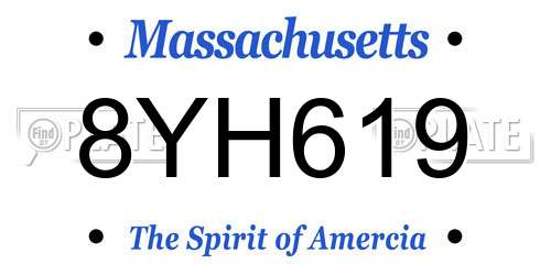 8YH619 Massachusetts License Plate