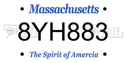 8YH883 Massachusetts License Plate