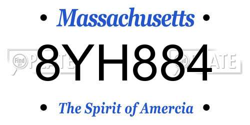 8YH884 Massachusetts License Plate