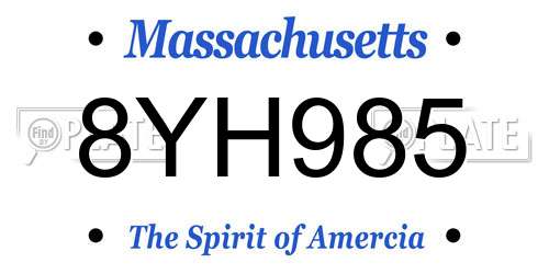 8YH985 Massachusetts License Plate