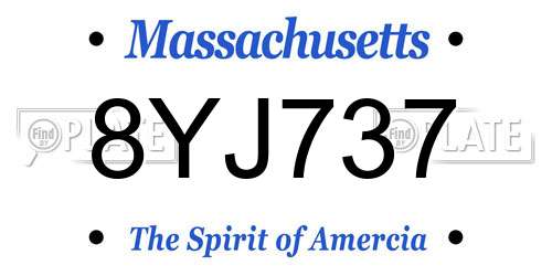 8YJ737 Massachusetts License Plate