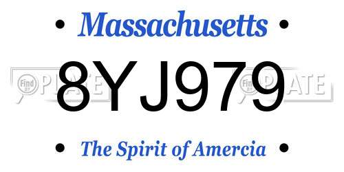 8YJ979 Massachusetts License Plate