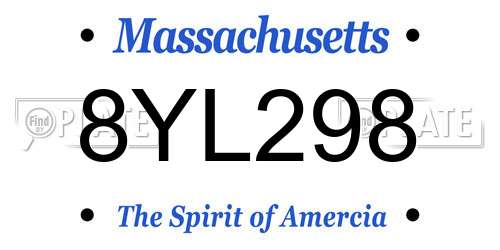 8YL298 Massachusetts License Plate