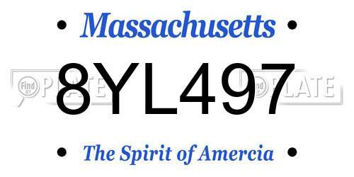 8YL497 Massachusetts License Plate