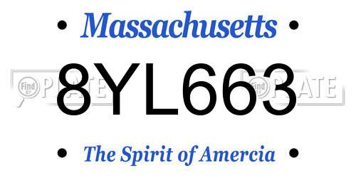 8YL663 Massachusetts License Plate