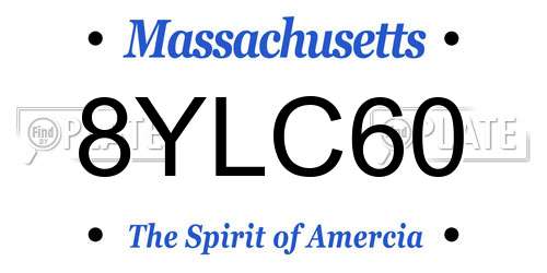 8YLC60 Massachusetts License Plate