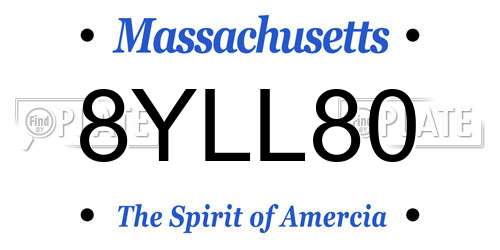 8YLL80 Massachusetts License Plate