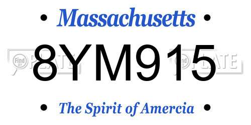 8YM915 Massachusetts License Plate
