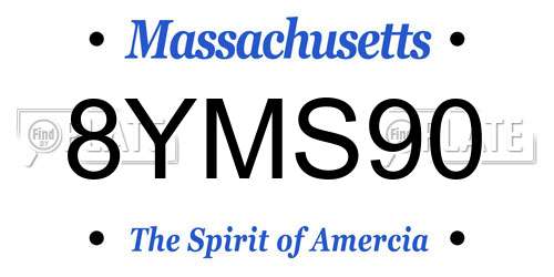 8YMS90 Massachusetts License Plate