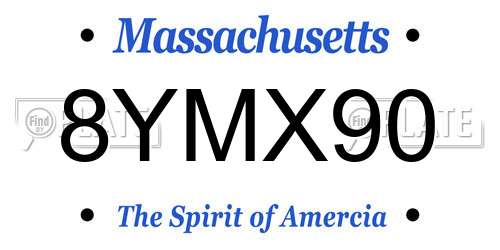 8YMX90 Massachusetts License Plate
