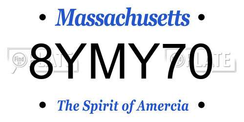8YMY70 Massachusetts License Plate
