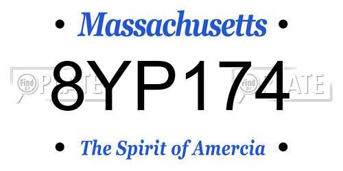 8YP174 Massachusetts License Plate