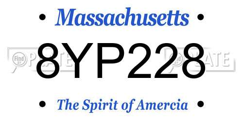 8YP228 Massachusetts License Plate