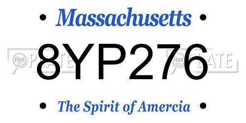 8YP276 Massachusetts License Plate