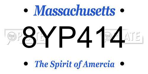 8YP414 Massachusetts License Plate