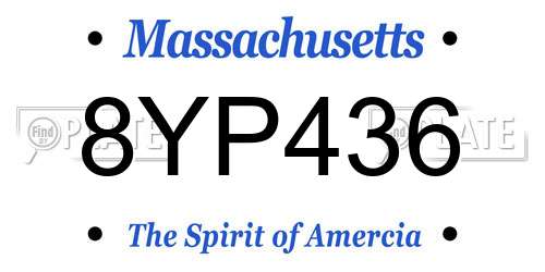 8YP436 Massachusetts License Plate