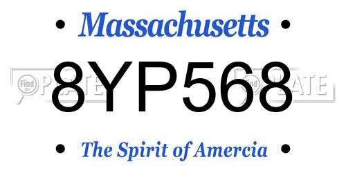 8YP568 Massachusetts License Plate