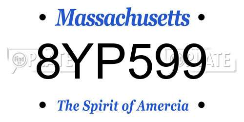 8YP599 Massachusetts License Plate