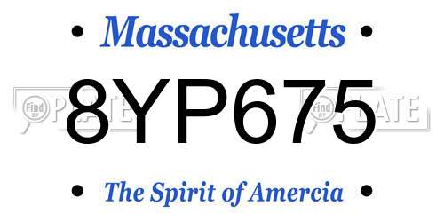 8YP675 Massachusetts License Plate