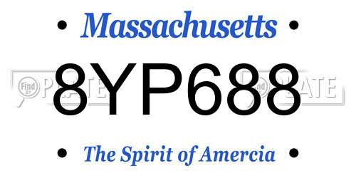 8YP688 Massachusetts License Plate