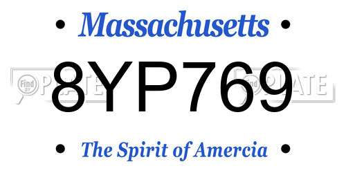 8YP769 Massachusetts License Plate