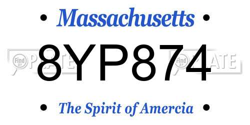 8YP874 Massachusetts License Plate